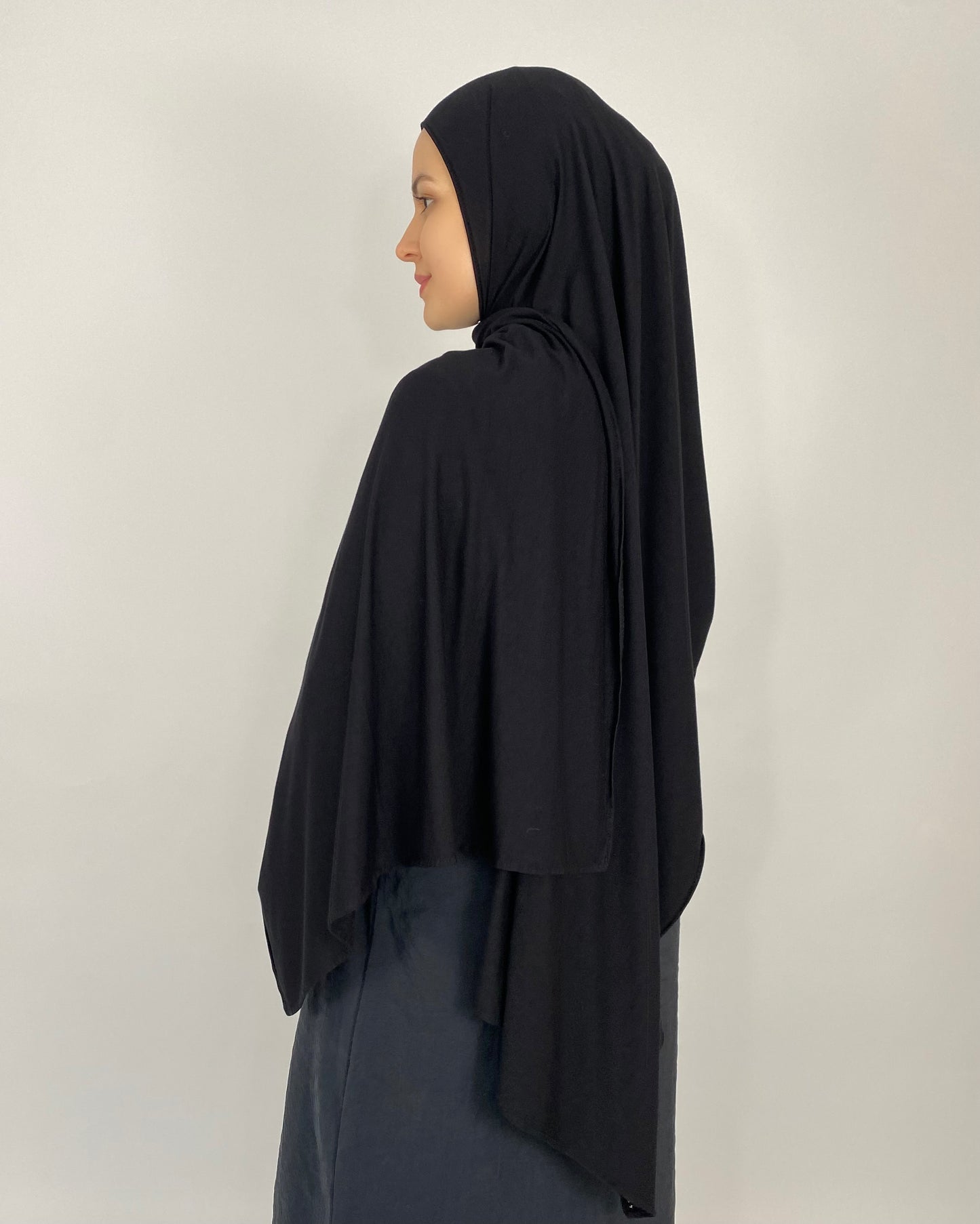 Premium Jersey Hijab - black