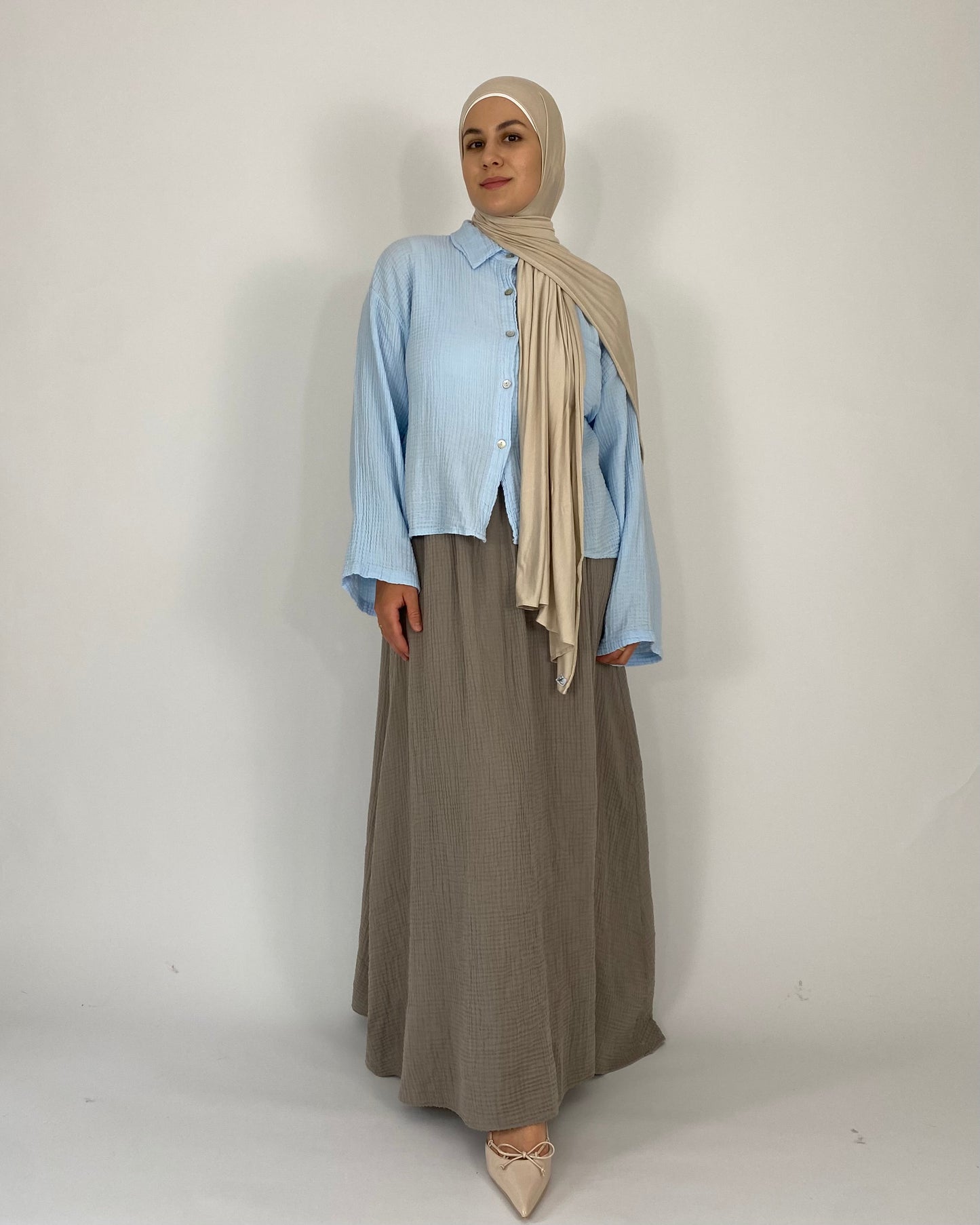Musselin Shirt Kurz